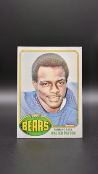 a bears football card with a picture of walter patton